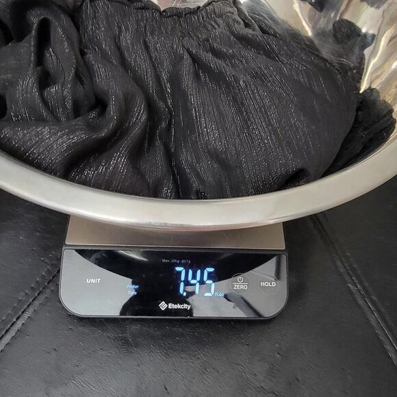 Mi Ami Black Metallic Mini Dress S Flutter Sleeve V-Neck Party - Picture 9 of 9